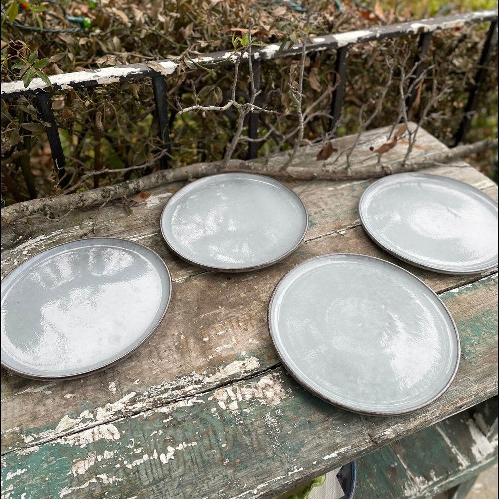Salt & Pepper grey stoneware salad plates